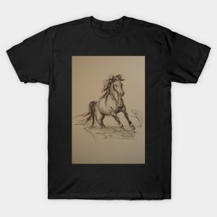 Wild - Horse ink wash watercolor painting T-Shirt